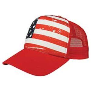 Vintage Style  USA Flag Trucker Hat  Americana Vibes